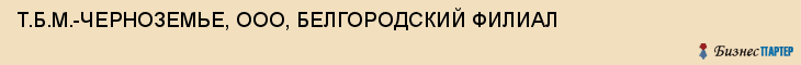 Т.Б.М.-ЧЕРНОЗЕМЬЕ, ООО, БЕЛГОРОДСКИЙ ФИЛИАЛ, Белгород