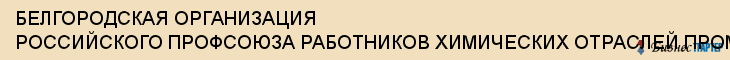 БЕЛГОРОДСКАЯ ОРГАНИЗАЦИЯ РОССИЙСКОГО ПРОФСОЮЗА РАБОТНИКОВ ХИМИЧЕСКИХ ОТРАСЛЕЙ ПРОМЫШЛЕННОСТИ ОБЛАСТНАЯ, Белгород